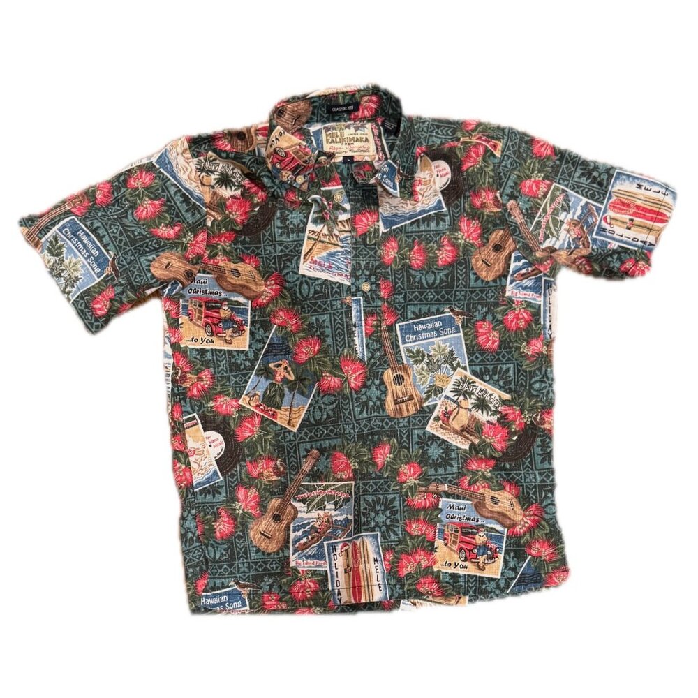 Reyn Spooner Mele Kalikimaka 2017 Boys Holiday Shirt (Large)